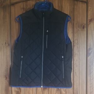 Lands' End Women's Black and Blue Quilted Vest. Size S (6-8)